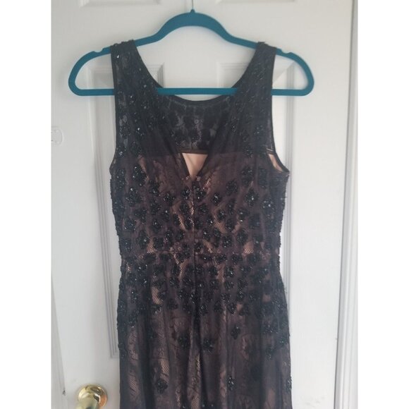 Adrianna Papell Black, beaded, lace dress; Size 4; Cocktail, party, wedding - Picture 2 of 5